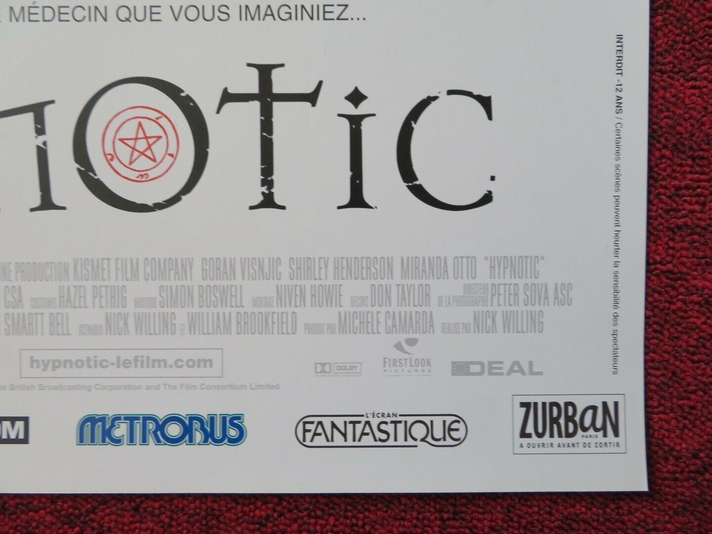 HYPNOTIC / Close Your Eyes FRENCH (16"x 21.5") POSTER GORAN VISNJIC 2002 Movie posters