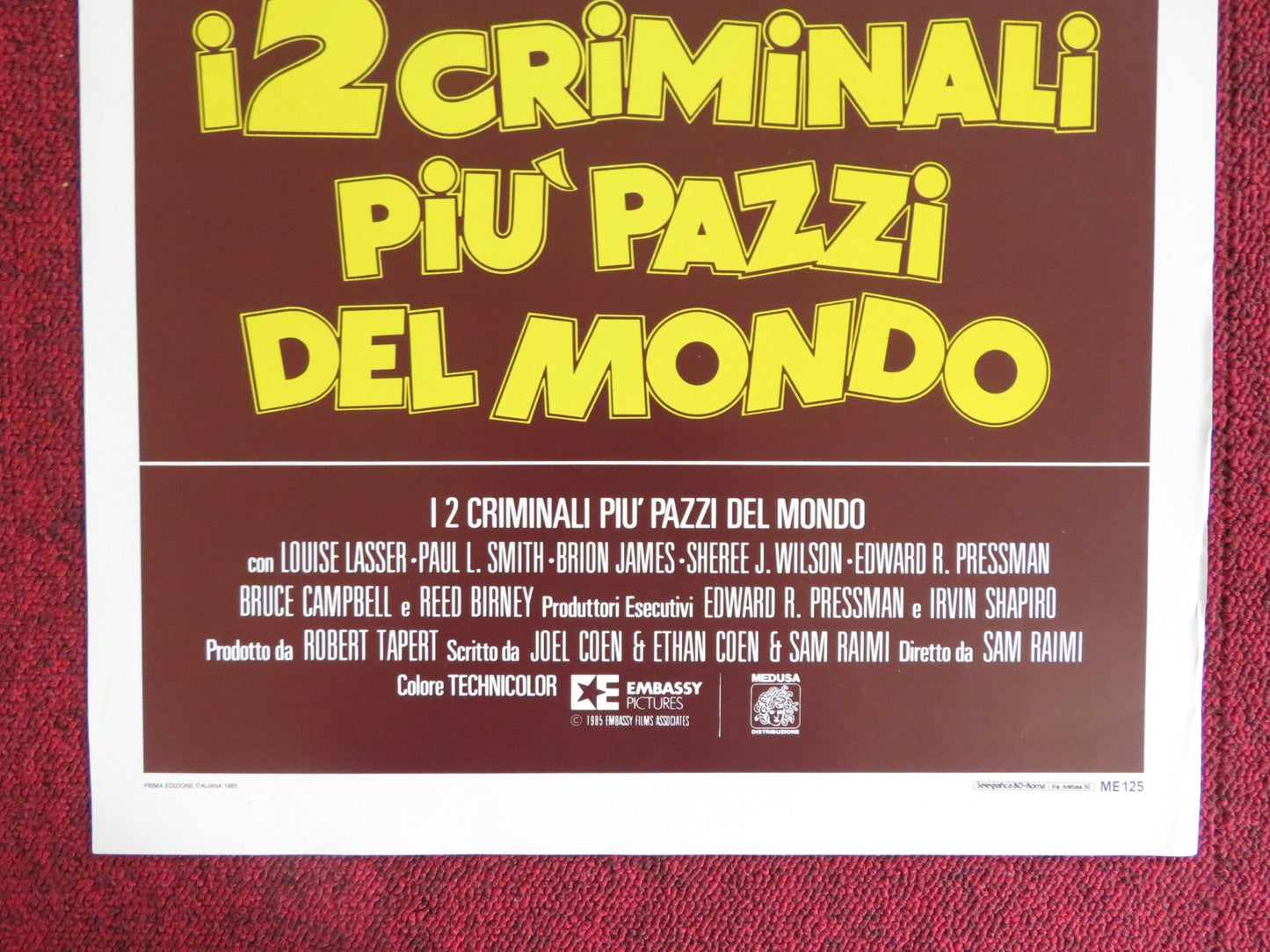 I 2 CRIMINALI PIU PAZZI DEL MONDO ITALIAN LOCANDINA POSTER LOUISE LASSER 1985 Rendezvous Cinema Movie posters