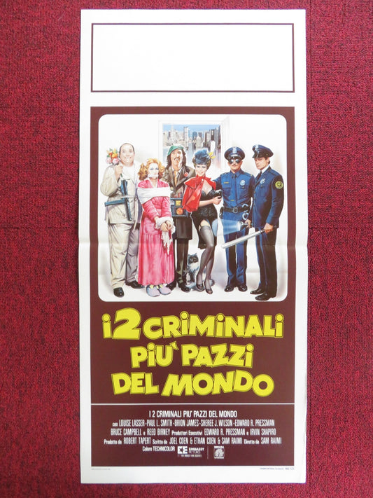 I 2 CRIMINALI PIU PAZZI DEL MONDO ITALIAN LOCANDINA POSTER LOUISE LASSER 1985 Rendezvous Cinema Movie posters