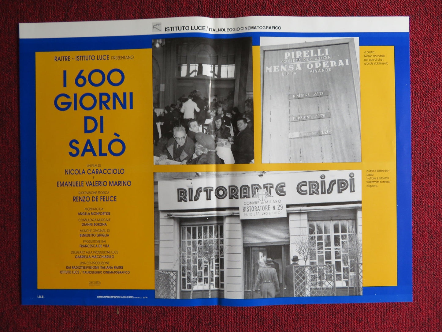 I 600 GIORNI DI SALO - A ITALIAN FOTOBUSTA POSTER ORESTE RIZZINI D CARRETTA 1991 Rendezvous Cinema Movie posters