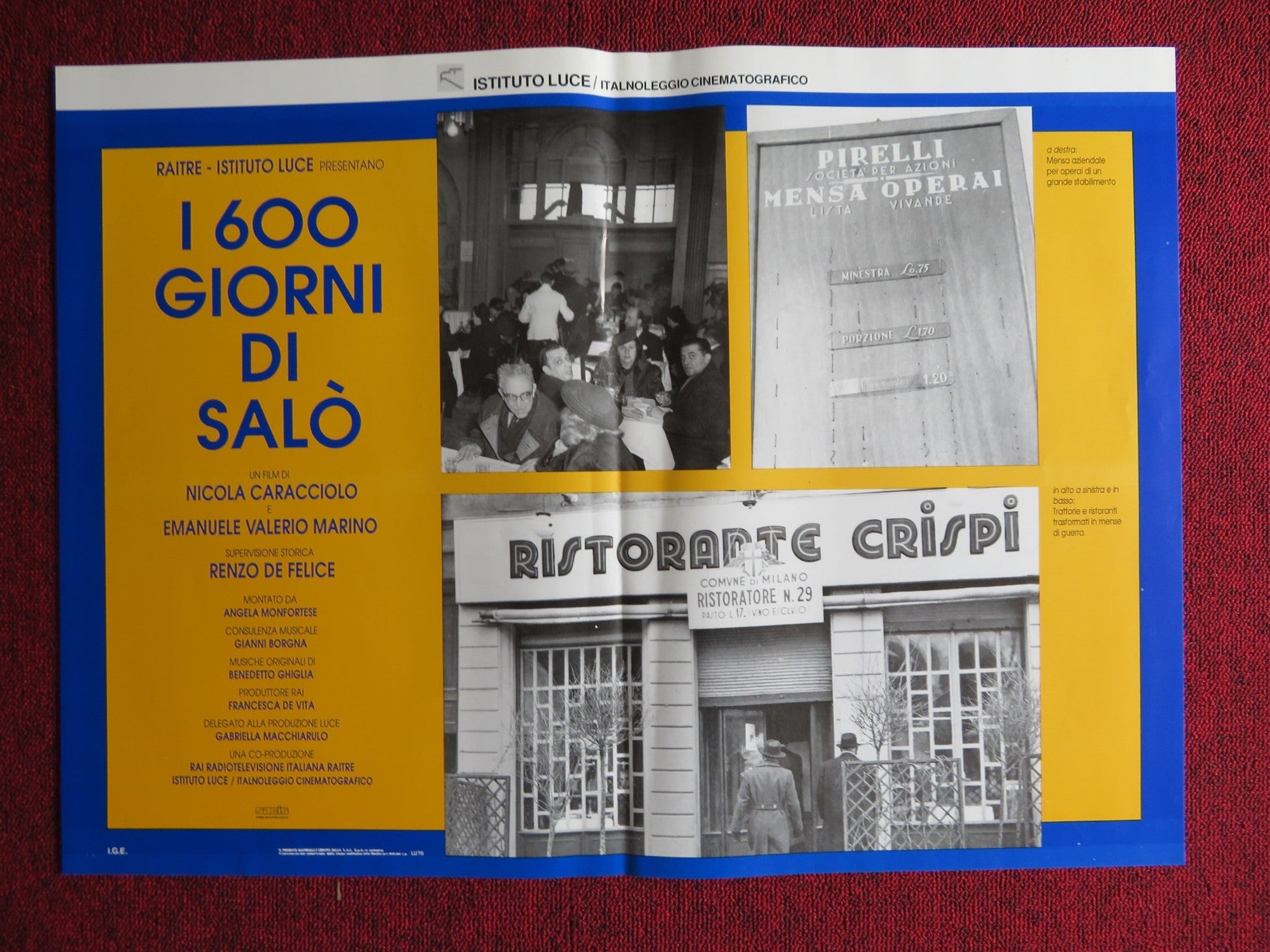 I 600 GIORNI DI SALO - A ITALIAN FOTOBUSTA POSTER ORESTE RIZZINI D CARRETTA 1991 Rendezvous Cinema Movie posters