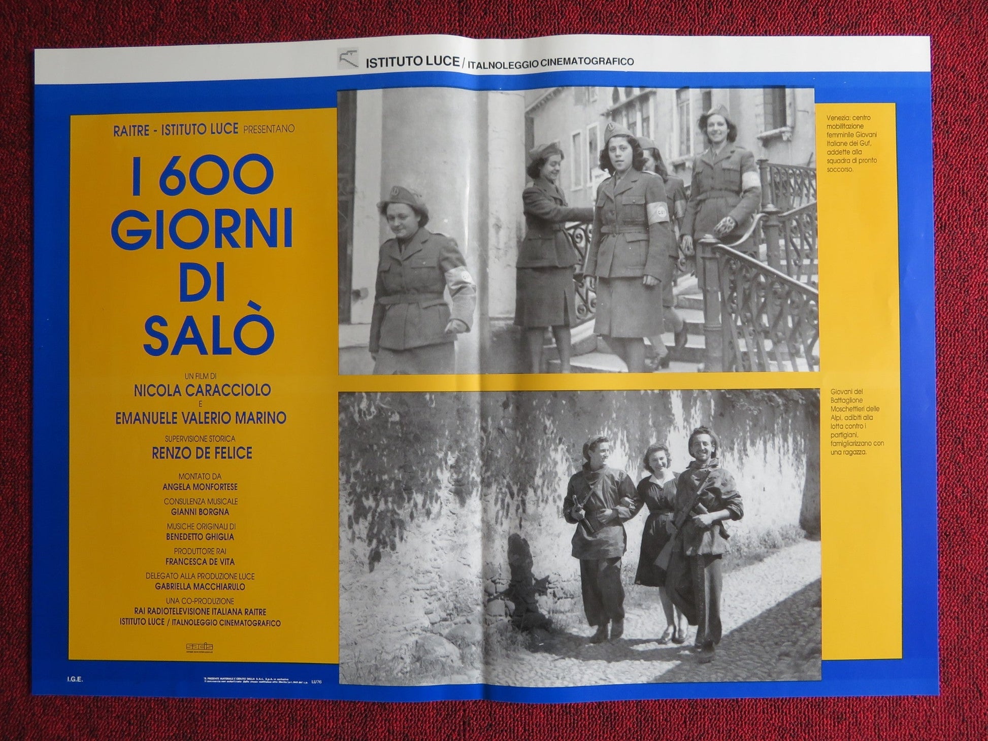 I 600 GIORNI DI SALO - B ITALIAN FOTOBUSTA POSTER ORESTE RIZZINI D CARRETTA 1991 Rendezvous Cinema Movie posters