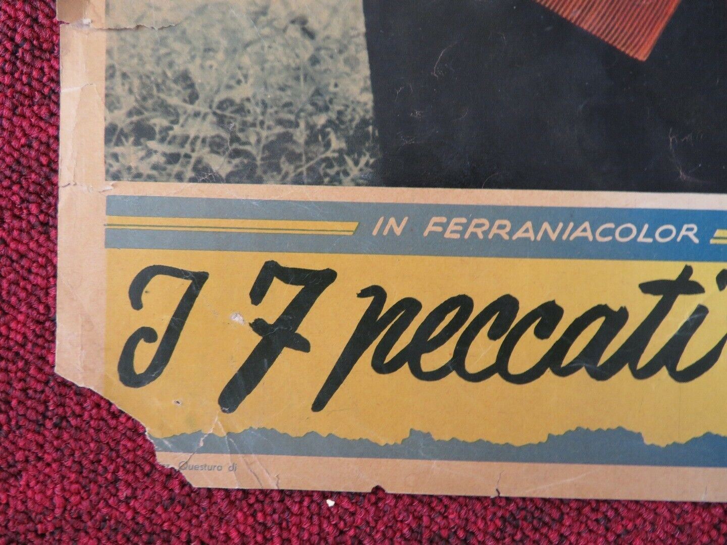I 7 PECCTI DI PAPA / MY SEVEN LITTLE SINS - A ITALIAN FOTOBUSTA POSTER 1954 Movie posters