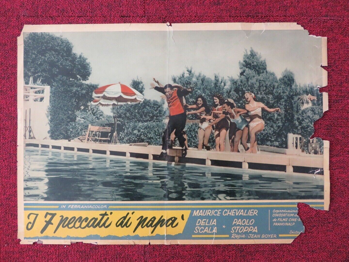 I 7 PECCTI DI PAPA / MY SEVEN LITTLE SINS - B ITALIAN FOTOBUSTA POSTER 1954 Movie posters