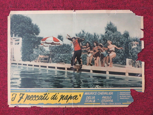 I 7 PECCTI DI PAPA / MY SEVEN LITTLE SINS - B ITALIAN FOTOBUSTA POSTER 1954 Movie posters
