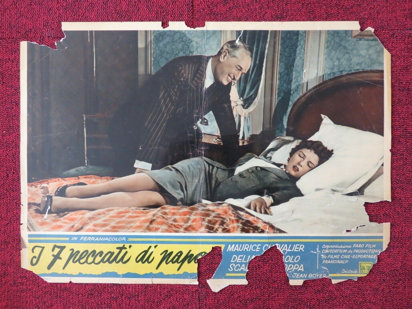 I 7 PECCTI DI PAPA / MY SEVEN LITTLE SINS - D ITALIAN FOTOBUSTA POSTER 1954 Movie posters