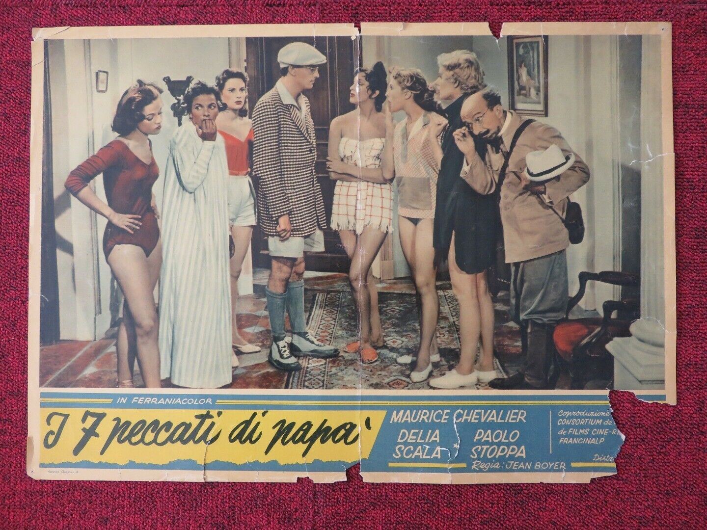I 7 PECCTI DI PAPA / MY SEVEN LITTLE SINS - F ITALIAN FOTOBUSTA POSTER 1954 Movie posters