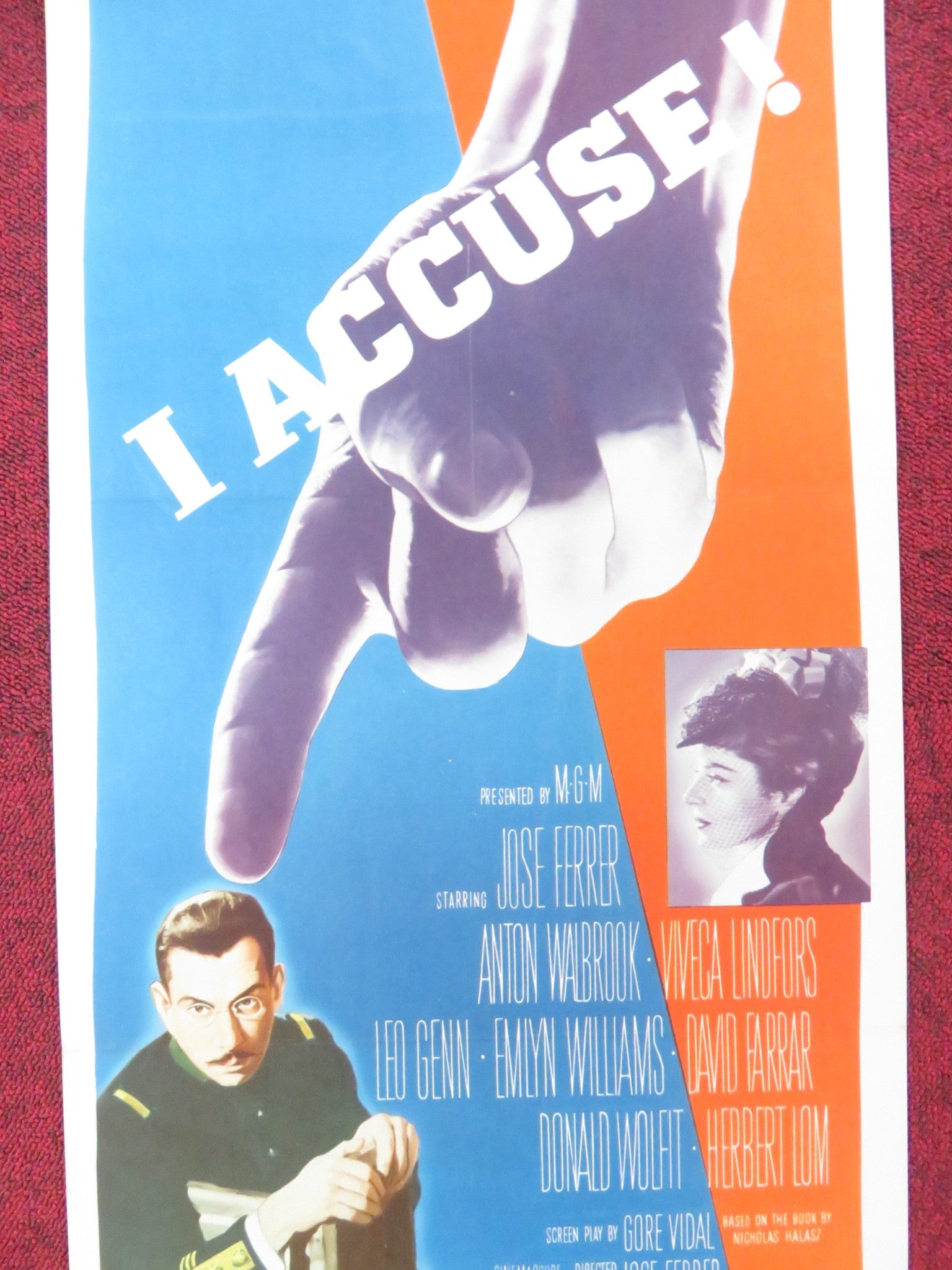 I ACCUSE! US INSERT (14"x 36") POSTER JOSE FERRER ANTON WALBROOK 1957 Rendezvous Cinema Movie posters