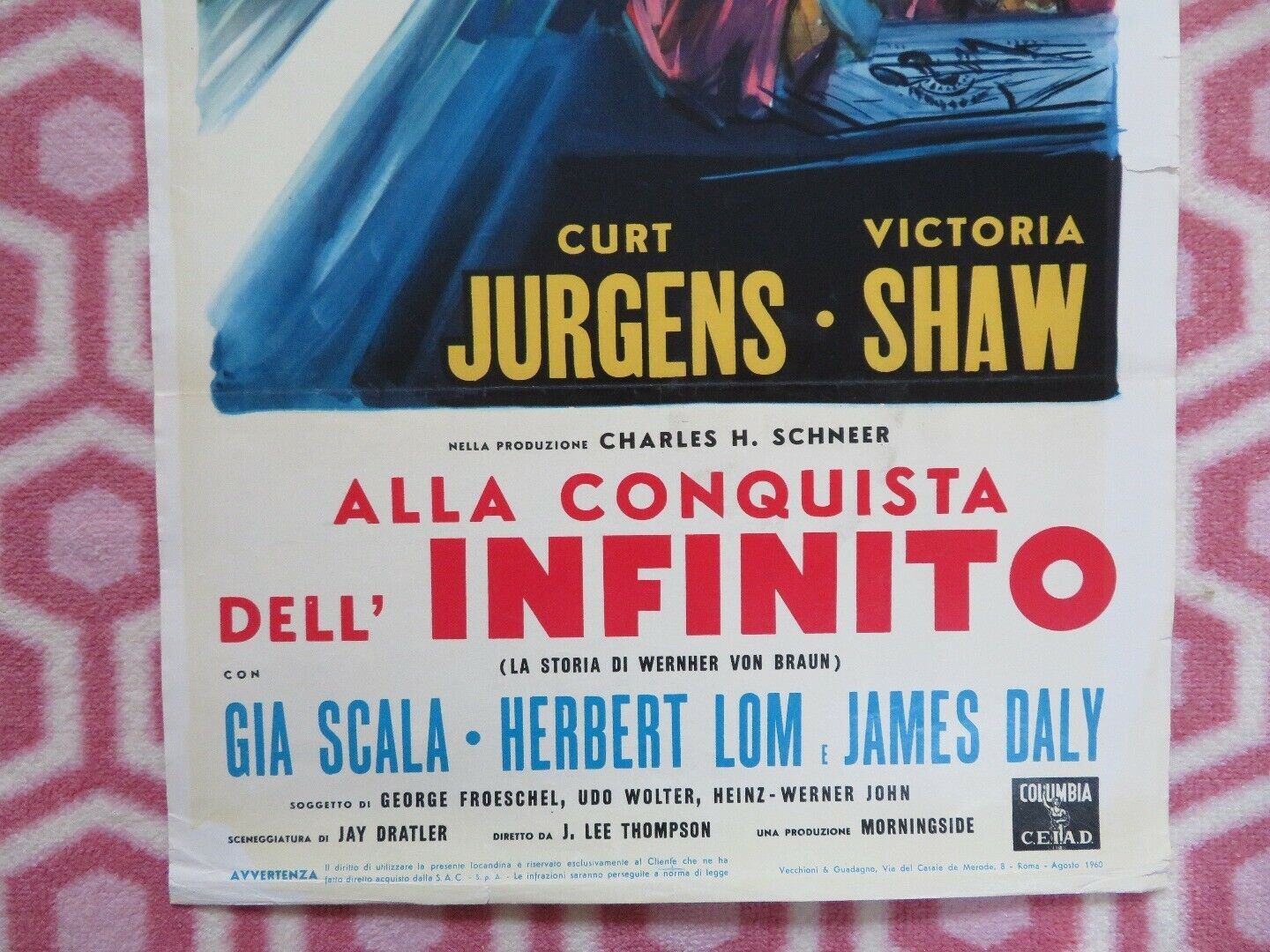 I AIM AT THE STARS ITALIAN LOCANDINA (27.5" x 13.5") POSTER CUTY JURGENS 1960 Movie posters