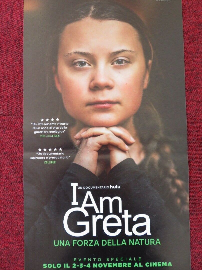 I AM GRETA ITALIAN LOCANDINA (26.5"x12.5") POSTER GRETA THUNBERG 2020 Rendezvous Cinema Movie posters