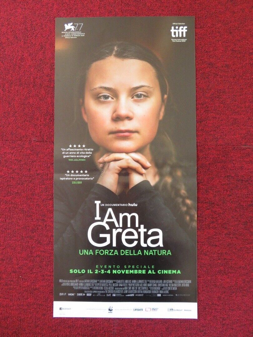 I AM GRETA ITALIAN LOCANDINA (26.5"x12.5") POSTER GRETA THUNBERG 2020 Rendezvous Cinema Movie posters