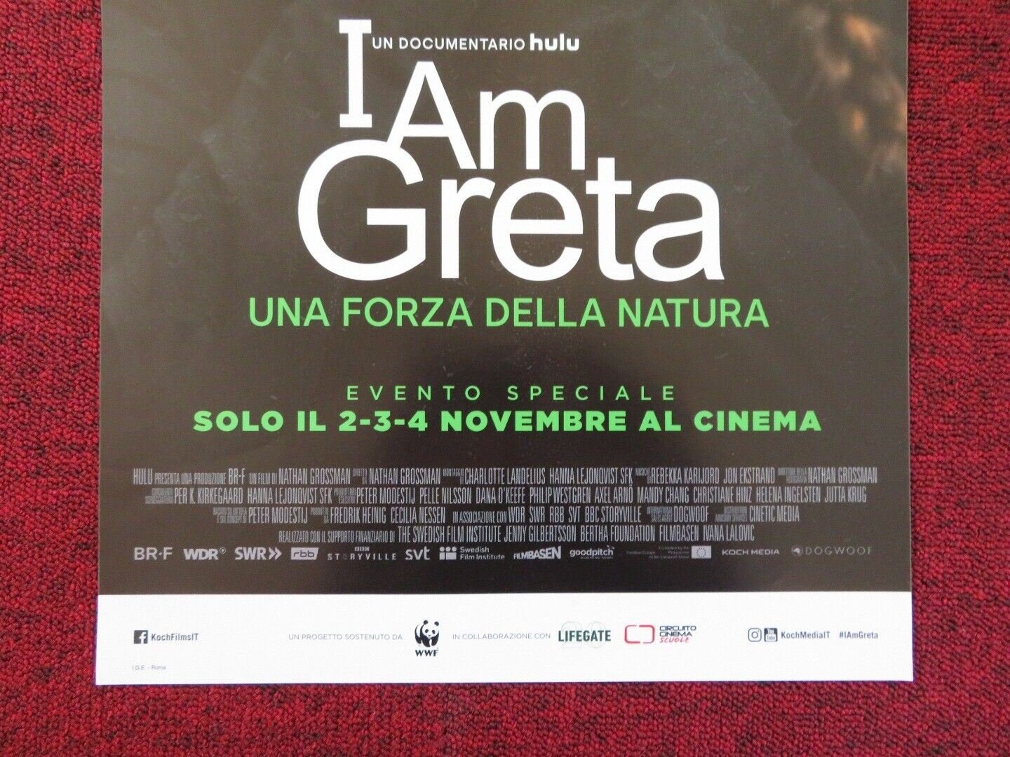 I AM GRETA ITALIAN LOCANDINA (26.5"x12.5") POSTER GRETA THUNBERG 2020 Rendezvous Cinema Movie posters