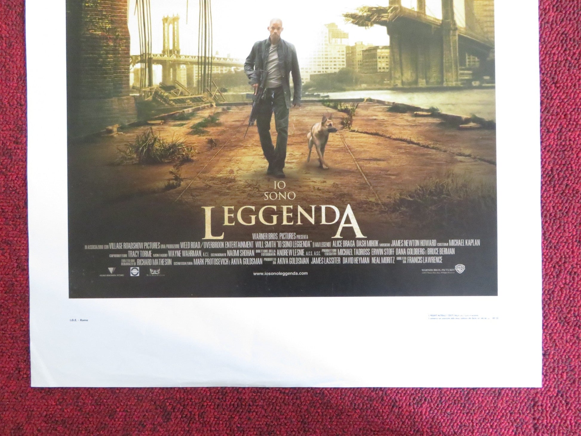 I AM LEGEND ITALIAN LOCANDINA POSTER WILL SMITH ALICE BRAGA 2007 Rendezvous Cinema Movie posters