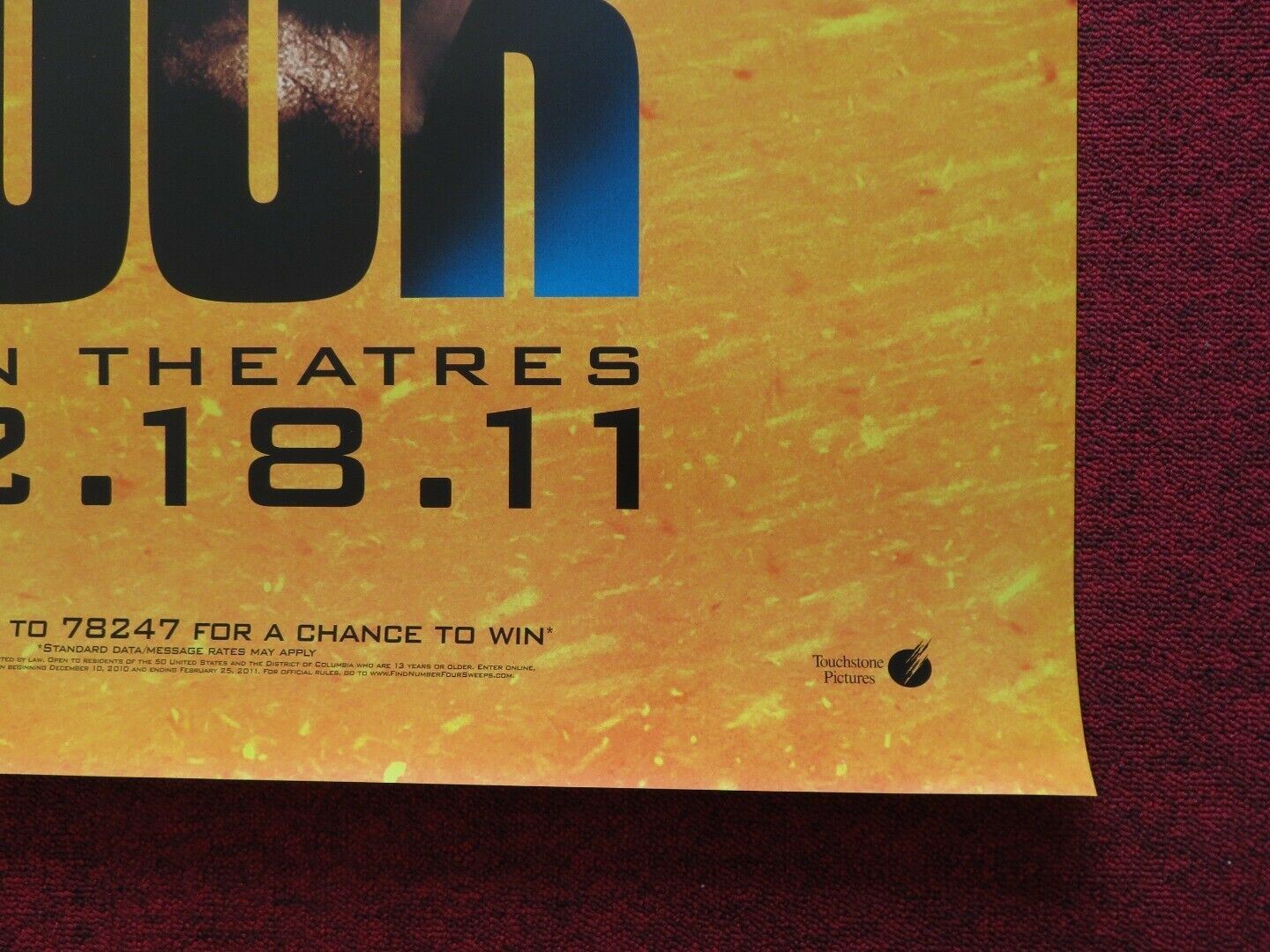 I AM NUMBER 4 US ONE SHEET ROLLED POSTER ALEX PETTYFER MICHAEL BAY 2011 Movie posters