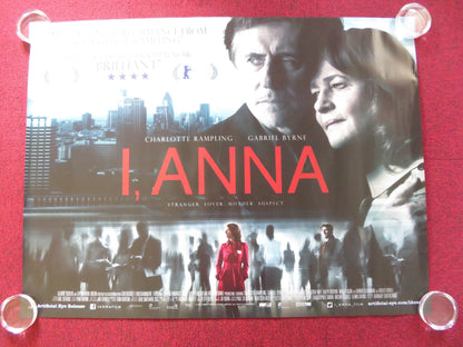 I, ANNA UK QUAD ROLLED POSTER CHARLOTTE RAMPLING GABRIEL BYRNE 2012 Rendezvous Cinema Movie posters
