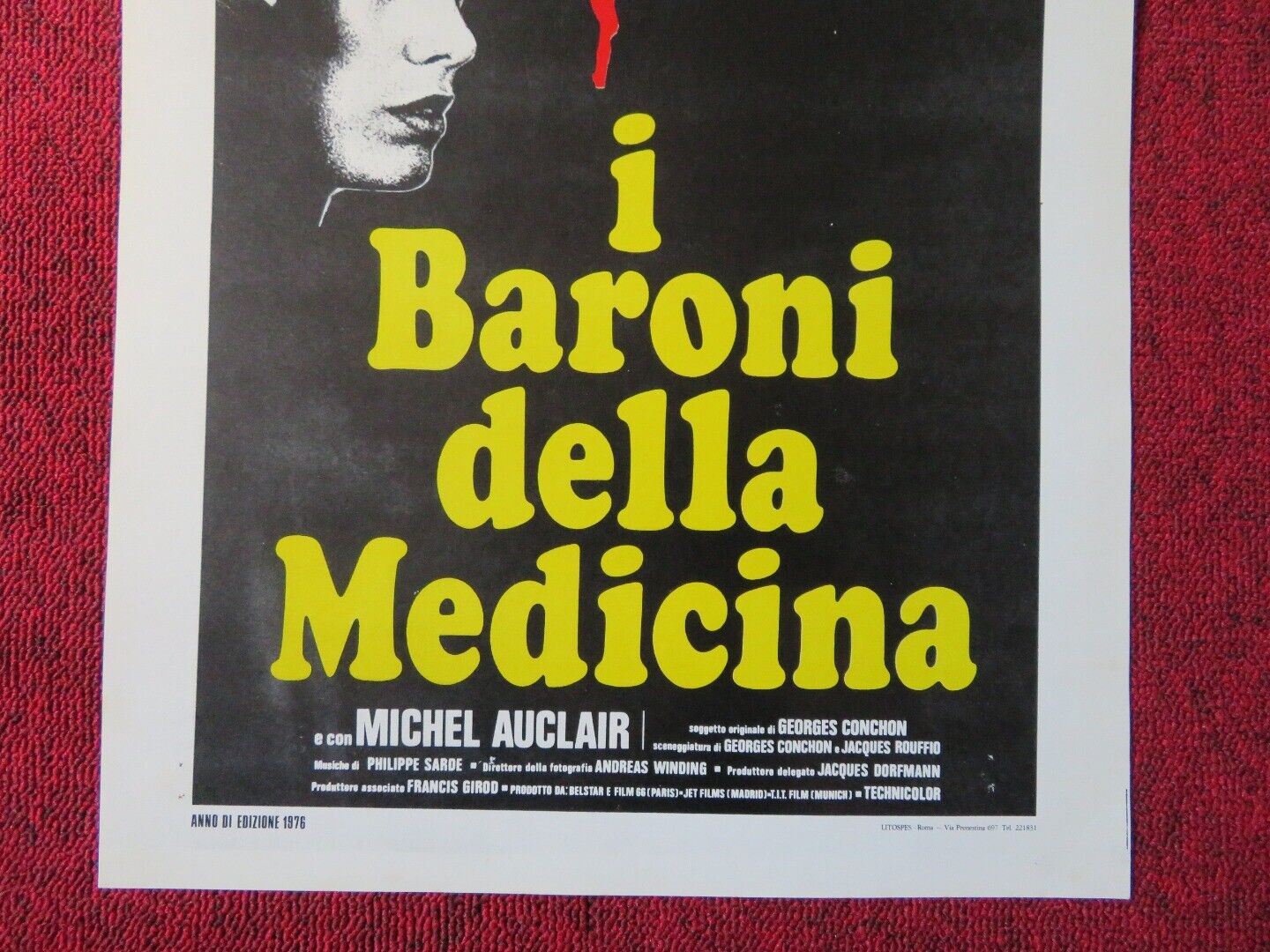 I BARONI DELLA MEDICINA ITALIAN LOCANDINA (27.5"x13") POSTER 1976 Movie posters