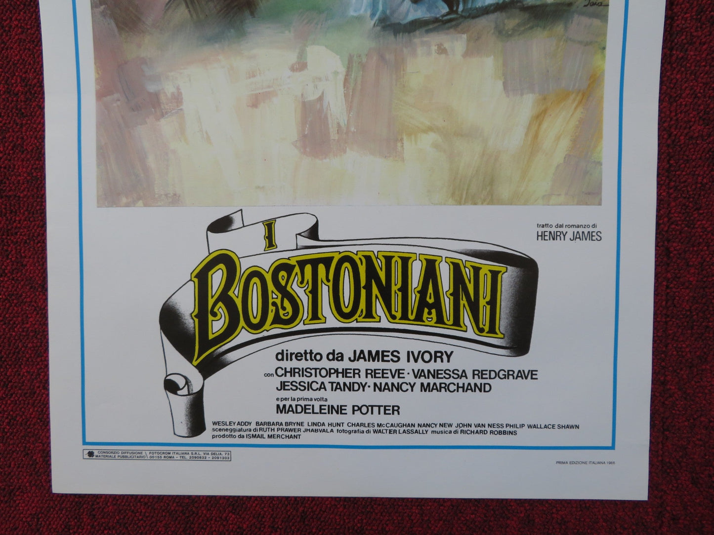 I BOSTONIANI ITALIAN LOCANDINA POSTER CHRISTOPHER REEVE VANESSA REDGRAVE 1986 Rendezvous Cinema Movie posters
