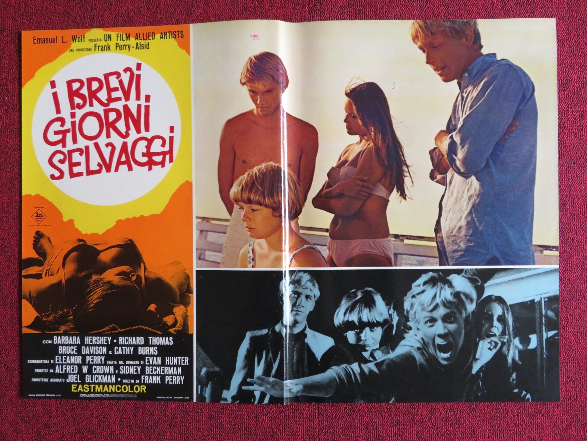 I BREVI GIORNI SELVAGGI / Last Summer - C ITALIAN FOTOBUSTA POSTER R THOMAS 1969 Rendezvous Cinema Movie posters