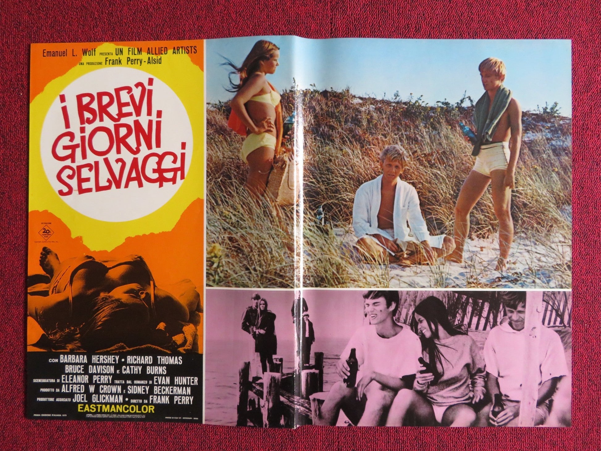 I BREVI GIORNI SELVAGGI / Last Summer - E ITALIAN FOTOBUSTA POSTER HERSHEY 1969 Rendezvous Cinema Movie posters