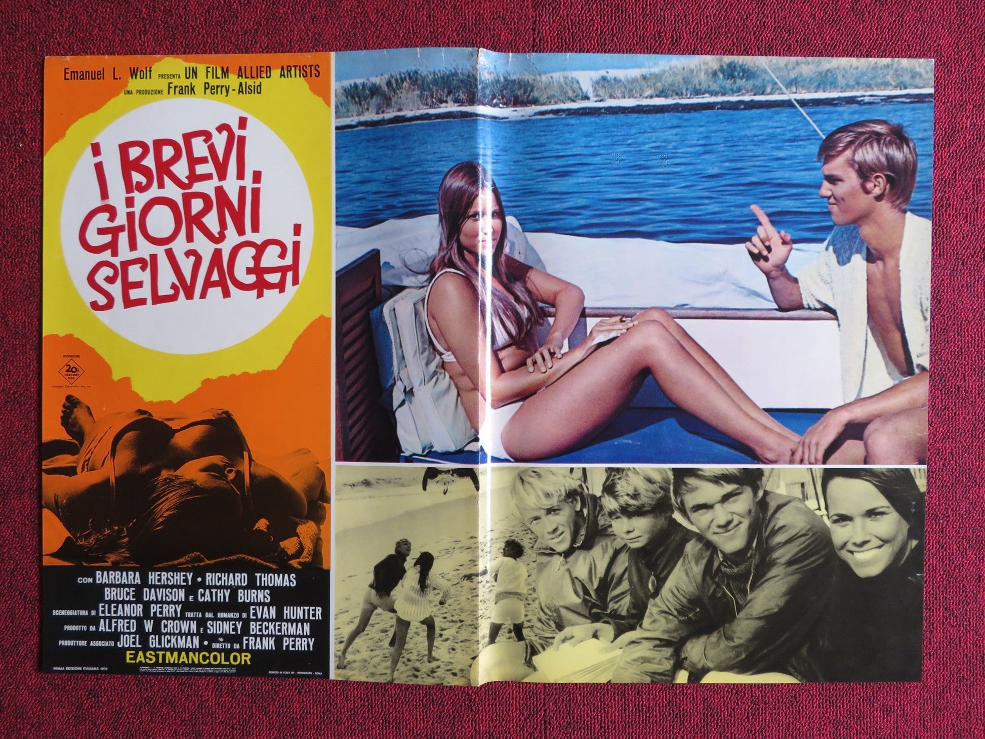 I BREVI GIORNI SELVAGGI / Last Summer - G ITALIAN FOTOBUSTA POSTER THOMAS 1969 Rendezvous Cinema Movie posters