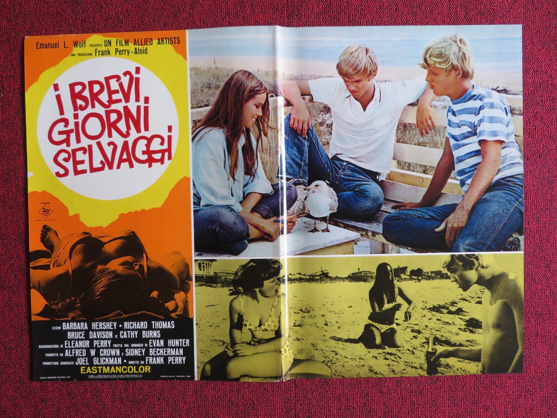I BREVI GIORNI SELVAGGI / Last Summer - H ITALIAN FOTOBUSTA POSTER THOMAS 1969 Rendezvous Cinema Movie posters