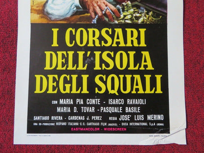 I CORSARI DELL'ISOLA DEGLI SQUALI ITALIAN LOCANDINA (27.5"x13") POSTER 1972 Movie posters