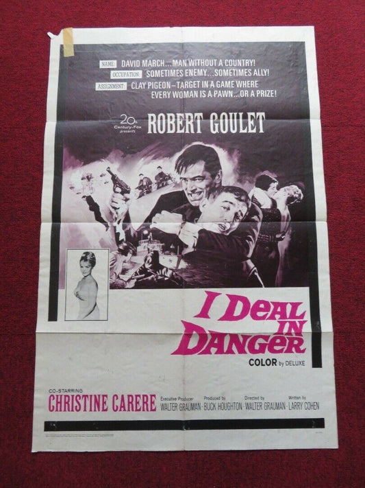 I DEAL IN DANGER FOLDED US ONE SHEET POSTER ROBERT GOULET CHRISTINE CARERE 1966 Movie posters