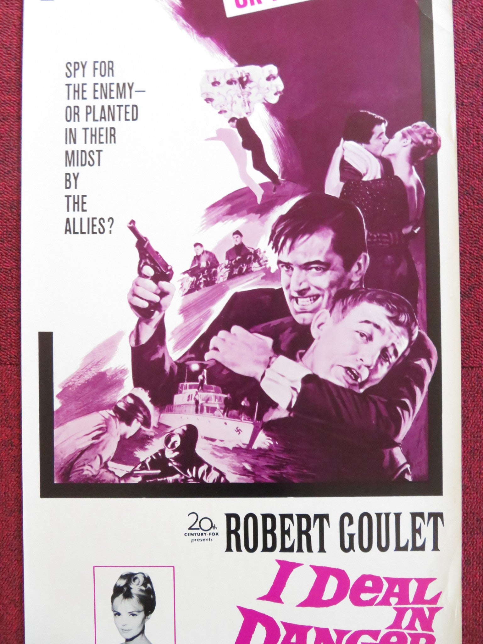 I DEAL IN DANGER US INSERT (14"x 36") POSTER ROBERT GOULET CHRISTINE CARERE 1966 Rendezvous Cinema Movie posters
