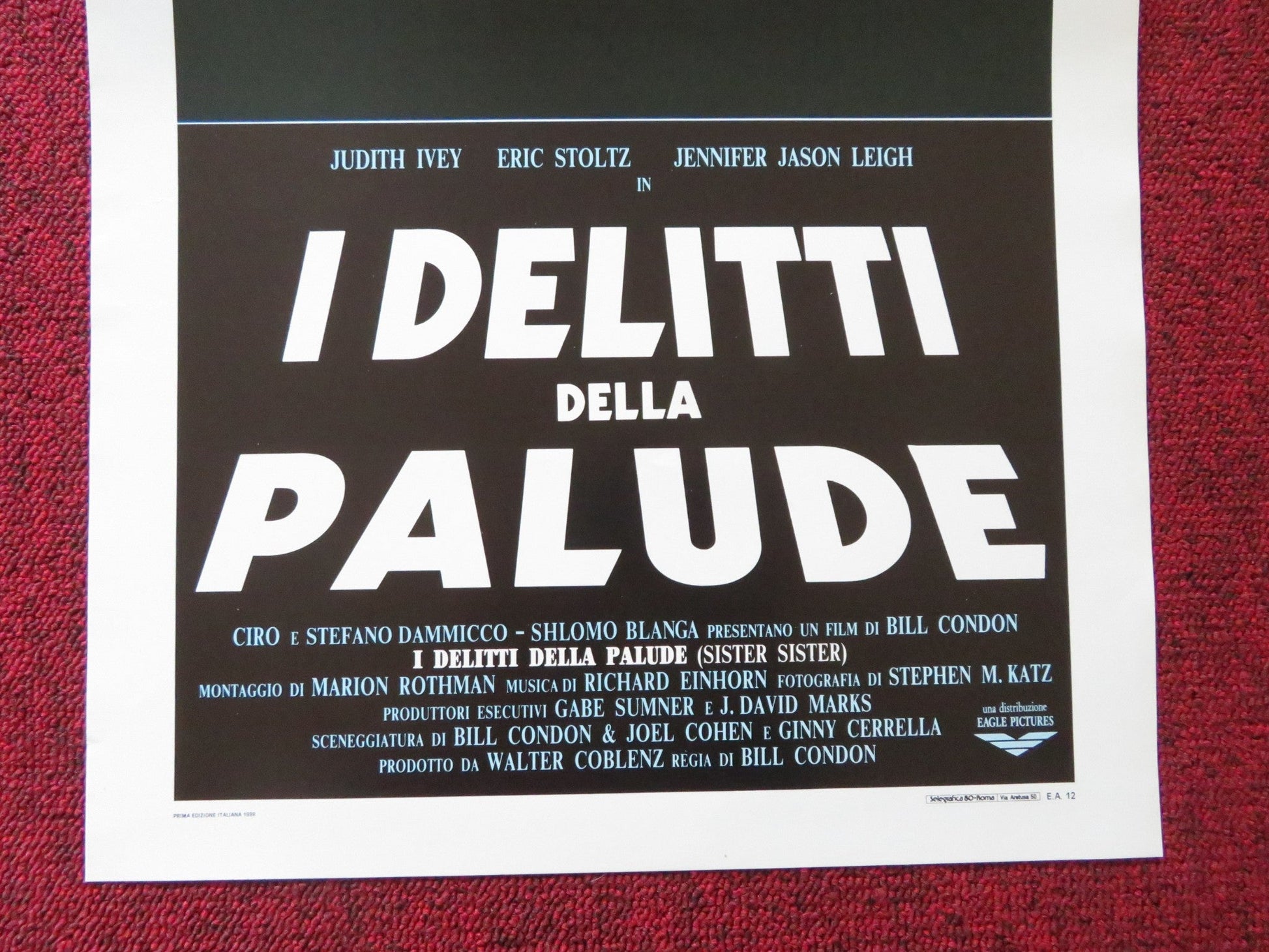 I DELITTI DELLA PALUDE - b ITALIAN LOCANDINA POSTER ERIC STOLTZ 1987 Rendezvous Cinema Movie posters
