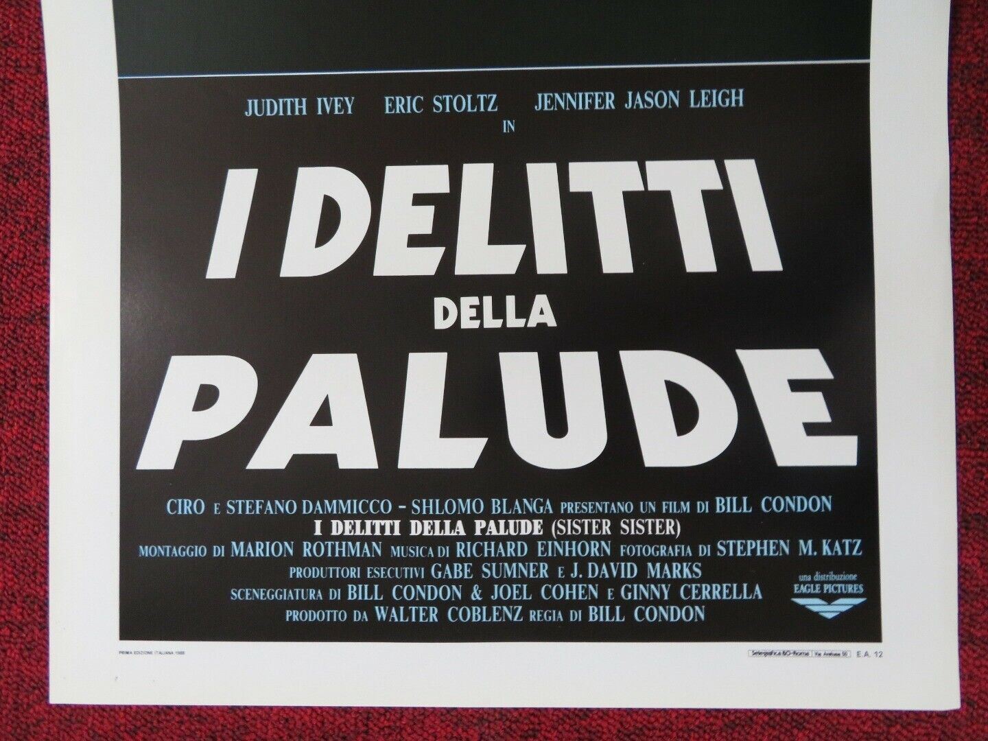 I DELITTI DELLA PALUDE ITALIAN LOCANDINA (27.5"x13") POSTER JASON LEIGH 1988 Movie posters