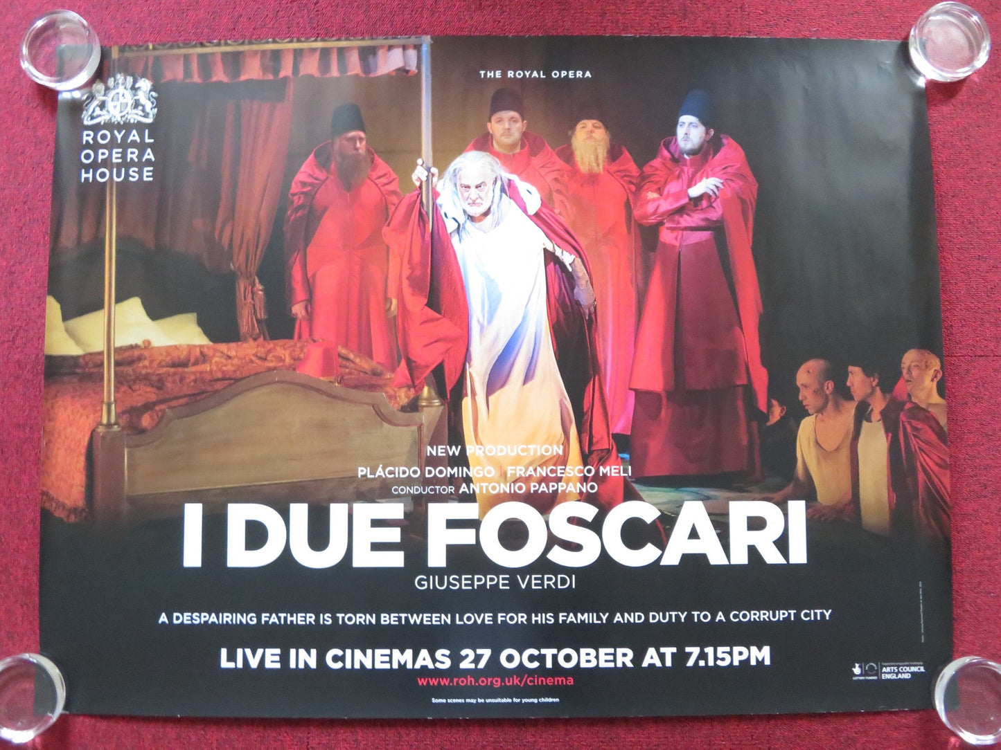 I DUE FOSCARI UK QUAD (30"x 40") ROLLED POSTER ROYAL OPERA HOUSE P. DOMINGO 2016 Rendezvous Cinema Movie posters
