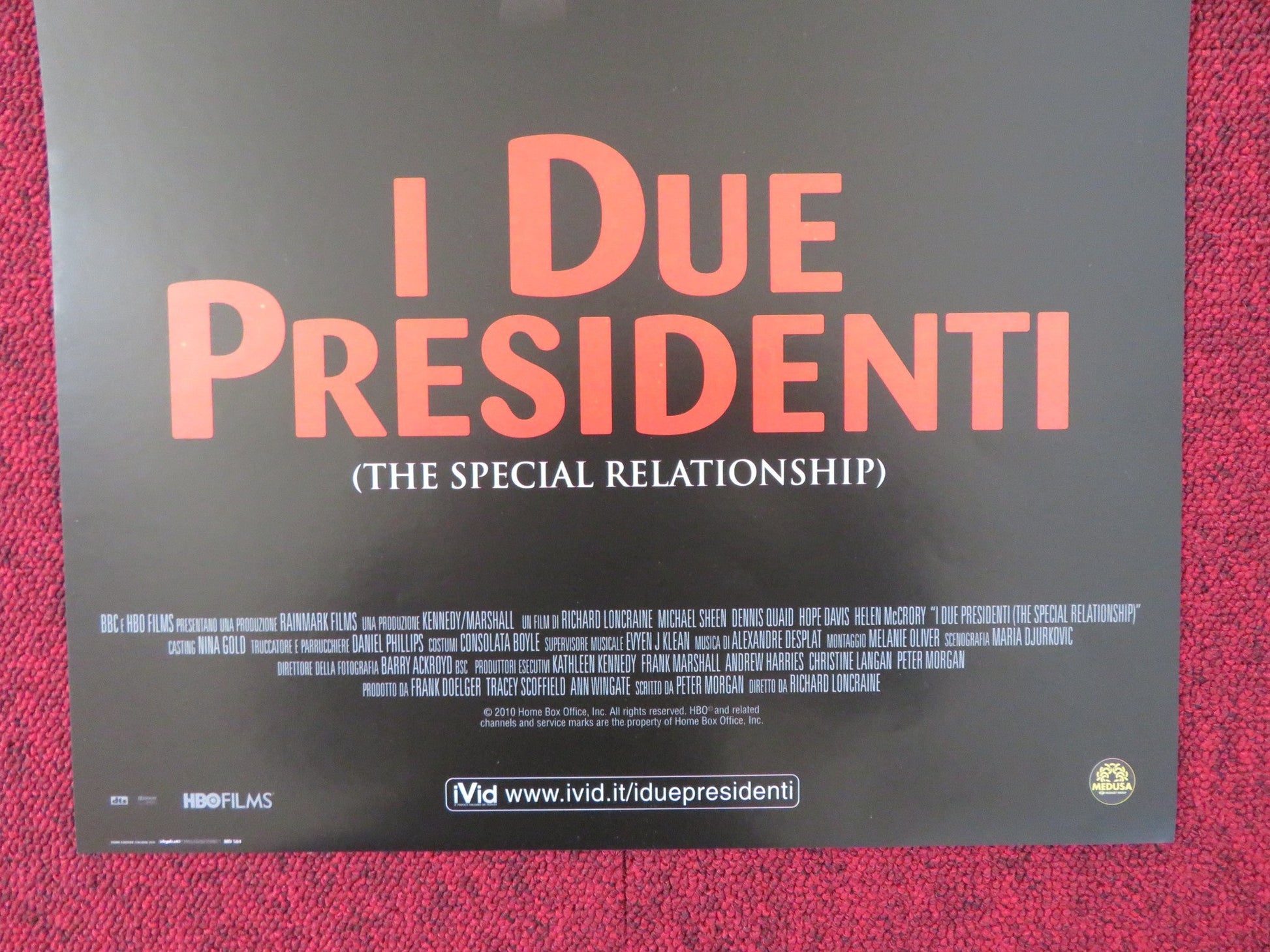 I DUE PRESIDENTI ITALIAN LOCANDINA POSTER MICHAEL SHEEN DENNIS QUAID 2010 Rendezvous Cinema Movie posters