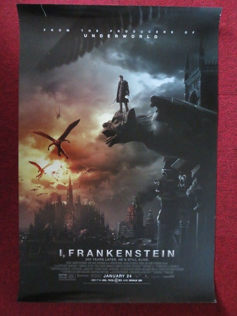 I, FRANKENSTEIN US ONE SHEET ROLLED POSTER STUART BEATTIE BILL NIGHY 2014 Movie posters