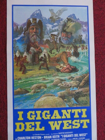 I GIGANTI DEL WEST / The Mountain Men ITALIAN LOCANDINA (27.5"x13") POSTER 1980 Movie posters
