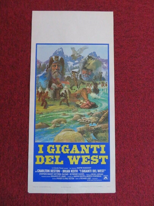 I GIGANTI DEL WEST / The Mountain Men ITALIAN LOCANDINA (27.5"x13") POSTER 1980 Movie posters
