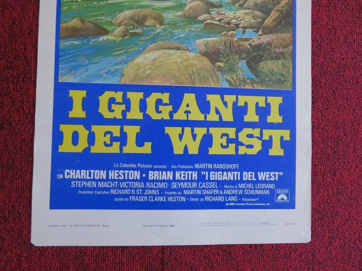 I GIGANTI DEL WEST / The Mountain Men ITALIAN LOCANDINA (27.5"x13") POSTER 1980 Movie posters