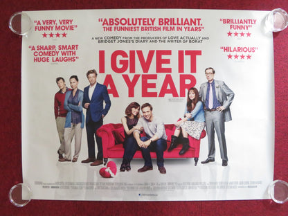 I GIVE IT A YEAR UK QUAD (30"x 40") ROLLED POSTER STEVEN MERCHANT R. BYRNE 2013 Rendezvous Cinema Movie posters