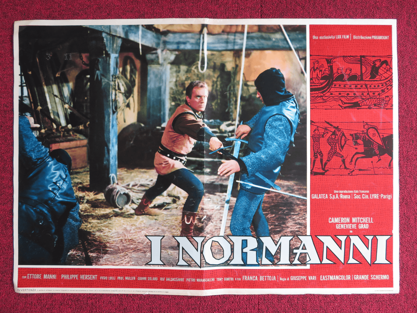 I NORMANNI ITALIAN FOTOBUSTA POSTER NICK CRAVAT BURT LANCASTER 1962 Rendezvous Cinema Movie posters