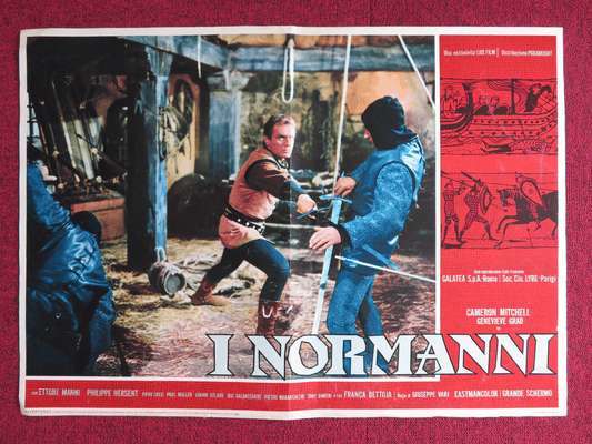 I NORMANNI ITALIAN FOTOBUSTA POSTER NICK CRAVAT BURT LANCASTER 1962 Rendezvous Cinema Movie posters