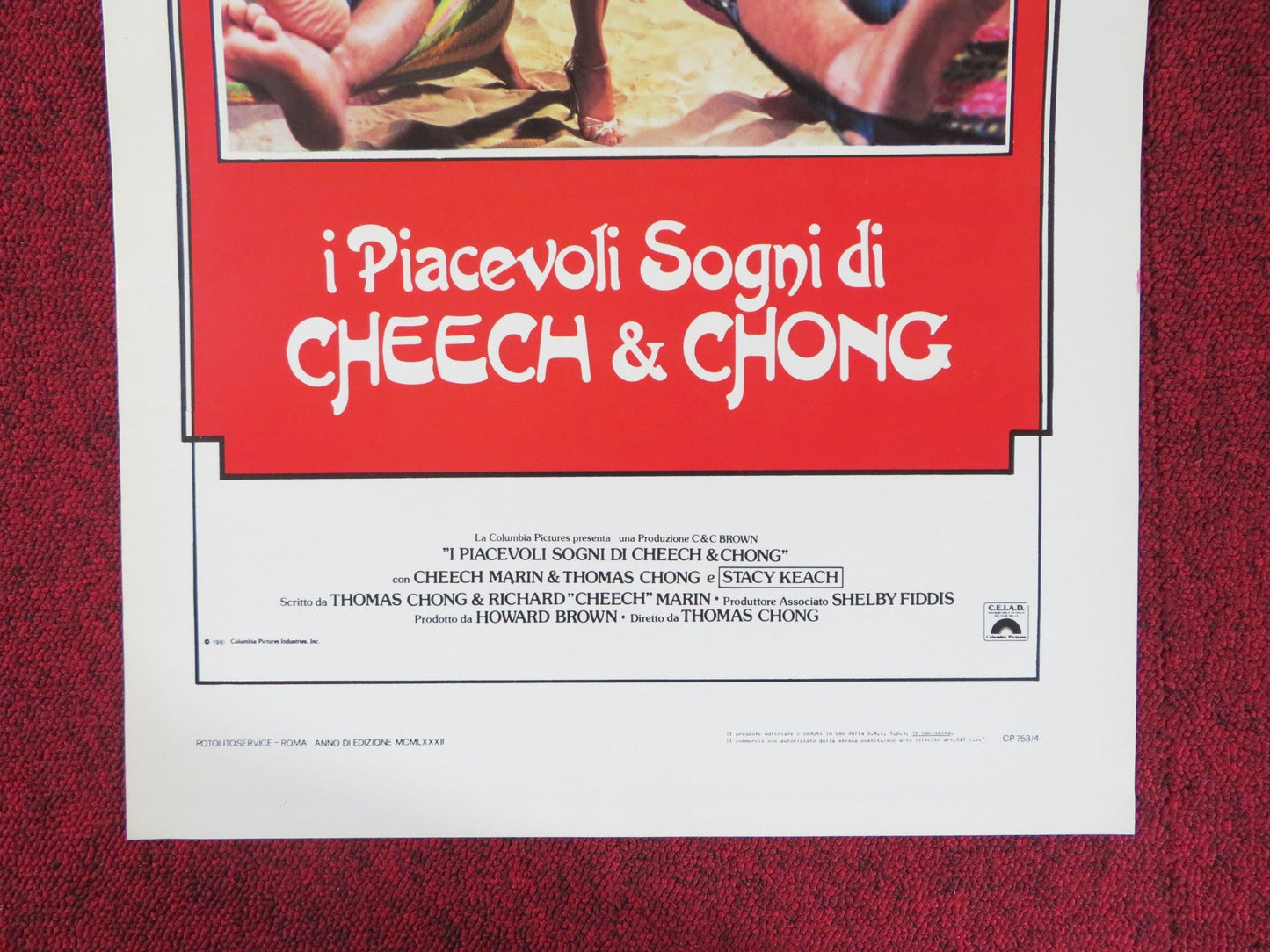I PIACEVOLI SOGNI DI CHEECH & CHONG - B ITALIAN LOCANDINA POSTER C. MARIN 1982 Rendezvous Cinema Movie posters