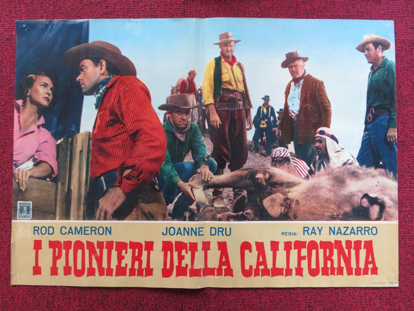 I PIONIERI DELLA CALIFORNIA - A ITALIAN FOTOBUSTA POSTER ROD CAMERON J. DRU 1954 Rendezvous Cinema Movie posters
