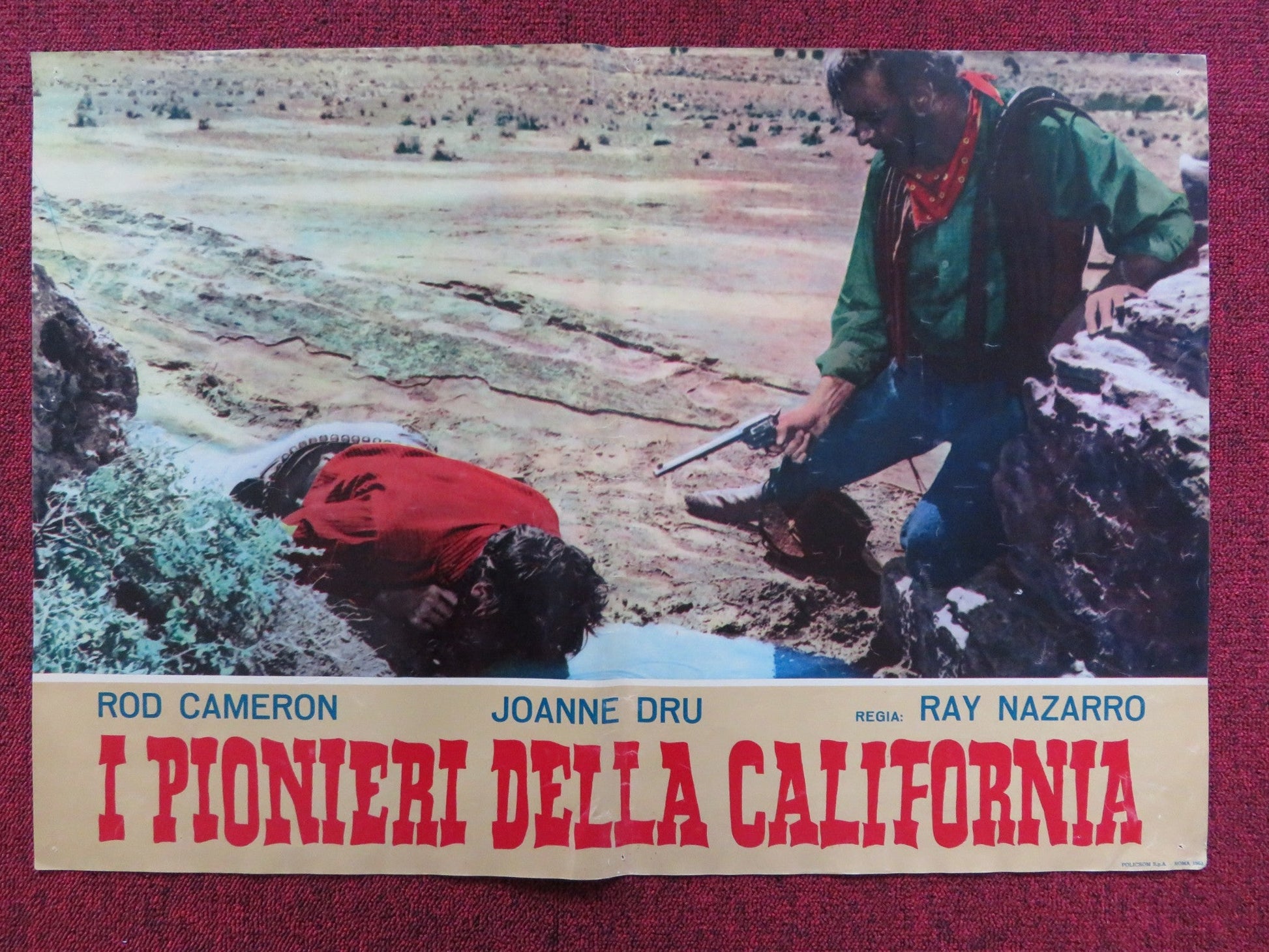 I PIONIERI DELLA CALIFORNIA - C ITALIAN FOTOBUSTA POSTER ROD CAMERON J. DRU 1954 Rendezvous Cinema Movie posters