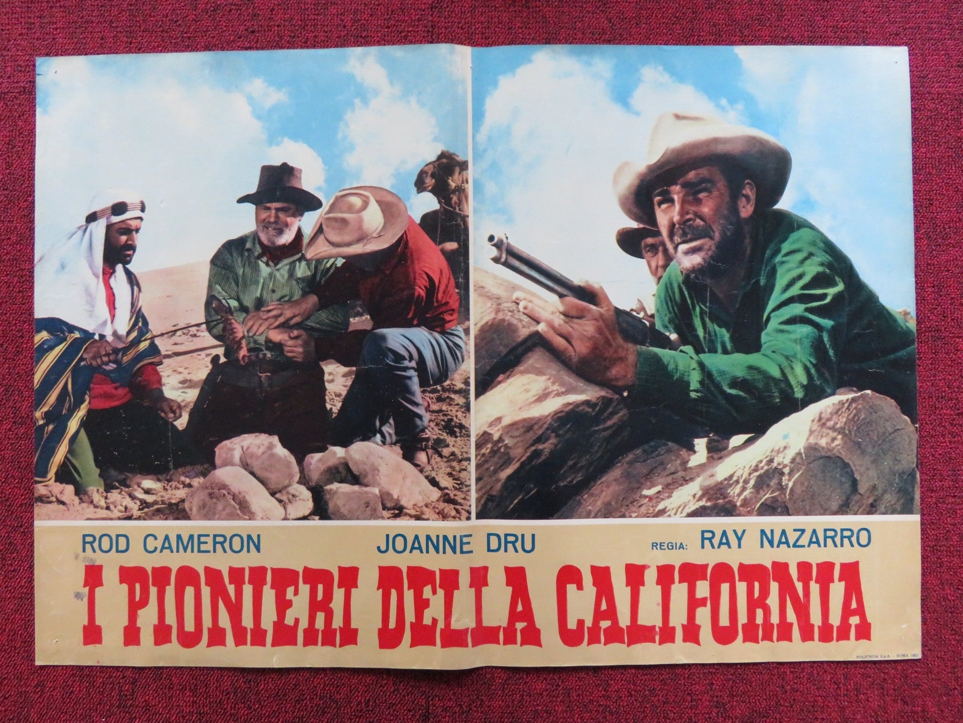 I PIONIERI DELLA CALIFORNIA - D ITALIAN FOTOBUSTA POSTER ROD CAMERON J. DRU 1954 Rendezvous Cinema Movie posters