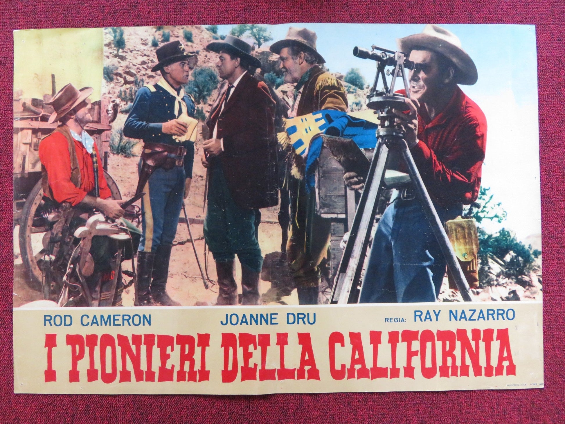 I PIONIERI DELLA CALIFORNIA - F ITALIAN FOTOBUSTA POSTER ROD CAMERON J. DRU 1954 Rendezvous Cinema Movie posters