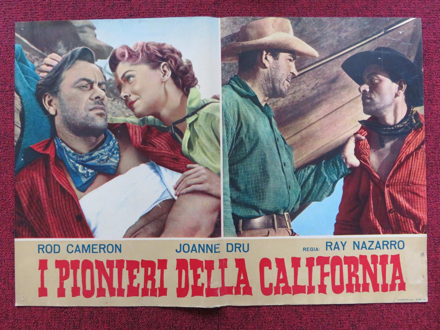 I PIONIERI DELLA CALIFORNIA - G ITALIAN FOTOBUSTA POSTER ROD CAMERON J. DRU 1954 Rendezvous Cinema Movie posters