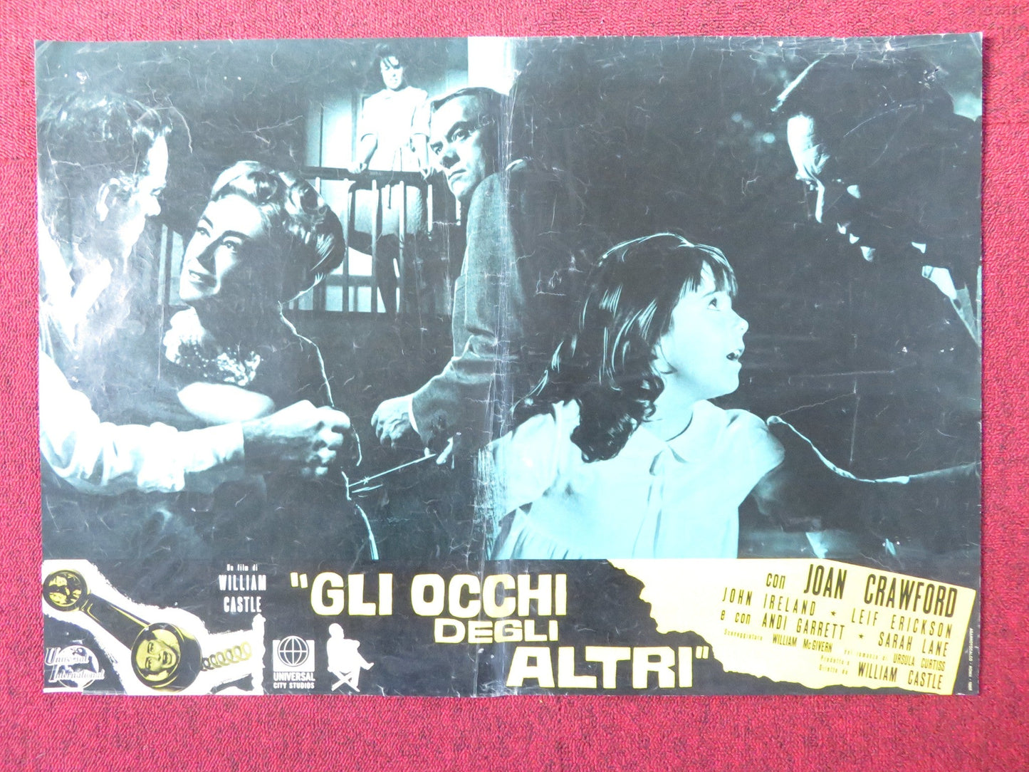 I SAW WHAT YOU DID - C ITALIAN FOTOBUSTA POSTER JOAN CRAWFORD JOHN IRELAND 1965 Rendezvous Cinema Movie posters