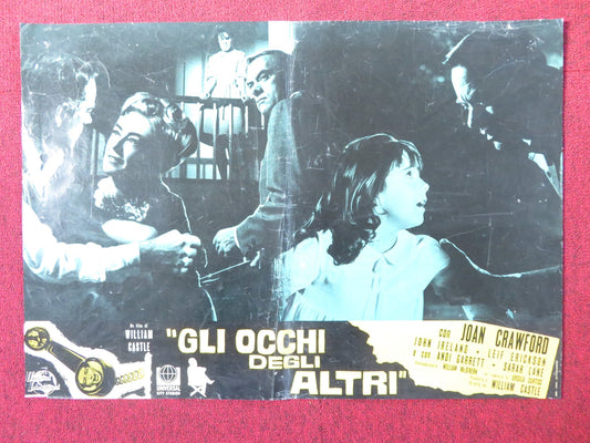 I SAW WHAT YOU DID - C ITALIAN FOTOBUSTA POSTER JOAN CRAWFORD JOHN IRELAND 1965 Rendezvous Cinema Movie posters