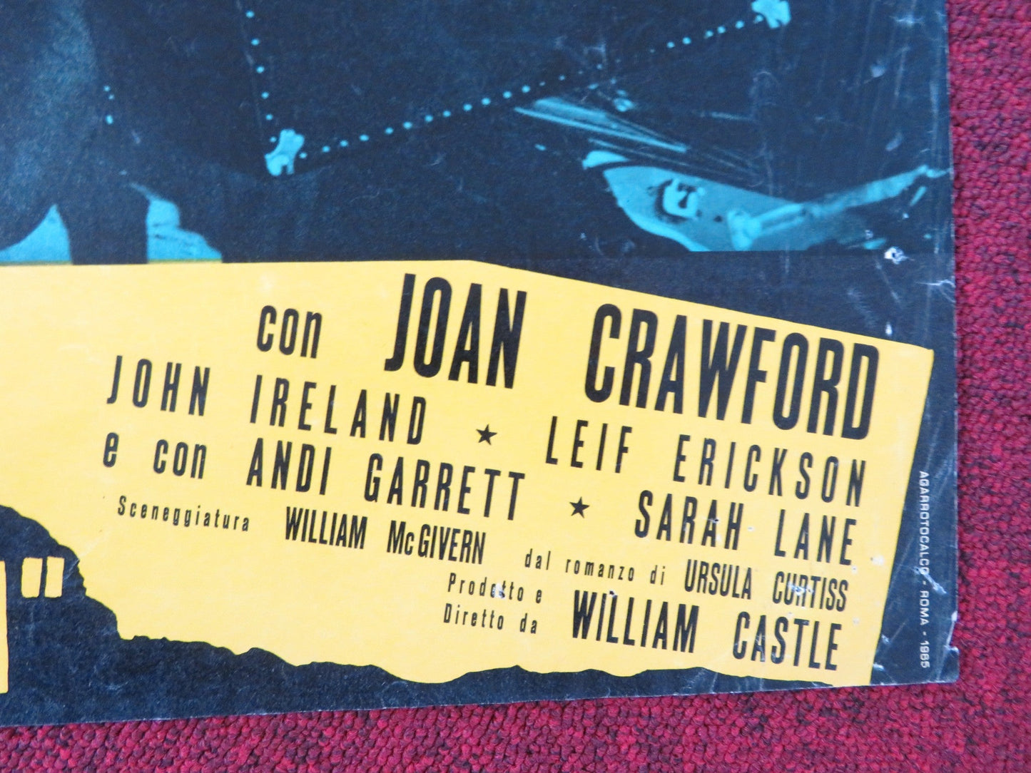 I SAW WHAT YOU DID - H ITALIAN FOTOBUSTA POSTER JOAN CRAWFORD JOHN IRELAND 1965 Rendezvous Cinema Movie posters