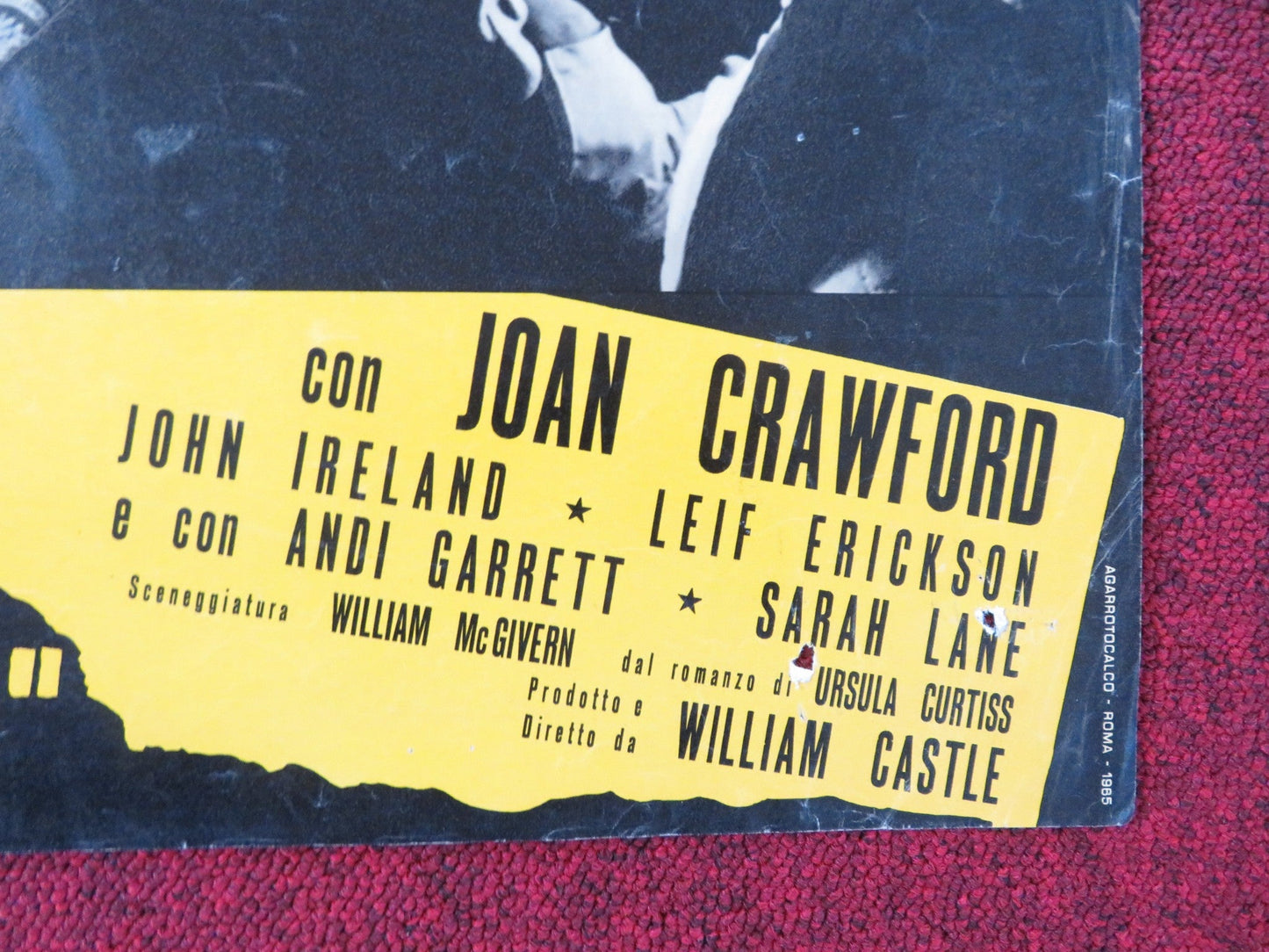 I SAW WHAT YOU DID - I ITALIAN FOTOBUSTA POSTER JOAN CRAWFORD JOHN IRELAND 1965 Rendezvous Cinema Movie posters