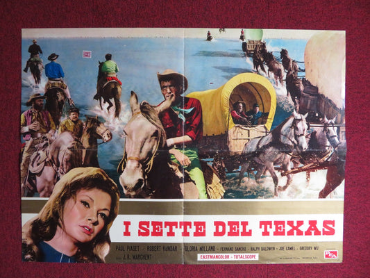 I SETTE DEL TEXAS ITALIAN FOGLIO POSTER PAUL PIAGET ROBERT HUNDAR 1964 Rendezvous Cinema Movie posters